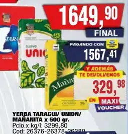 Maxiconsumo Union yerba mate oferta
