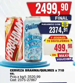 Maxiconsumo Brahma/quilmes cerveza oferta