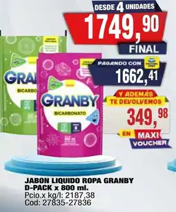 Maxiconsumo Granby jabon liquido ropa oferta