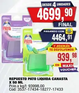 Maxiconsumo Pato repuesto liquida canasta oferta