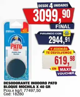 Maxiconsumo Pato desodorante inodoro bloque mochila oferta