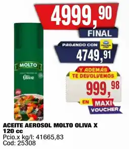 Maxiconsumo Molto aceite aerosol oliva x oferta