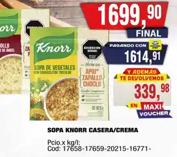 Maxiconsumo Knorr sopa de vegetales con caracolitos tricolor oferta