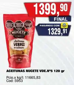 Maxiconsumo Nucete aceitunas verdes en salmón oferta