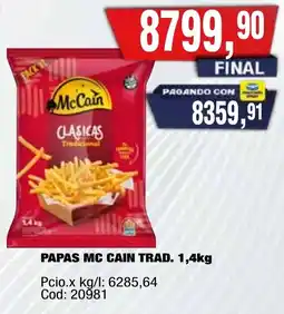 Maxiconsumo McCain papas tradicionales oferta