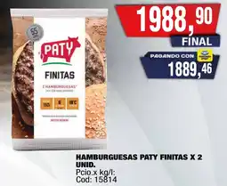 Maxiconsumo Paty hamburguesas finitas oferta