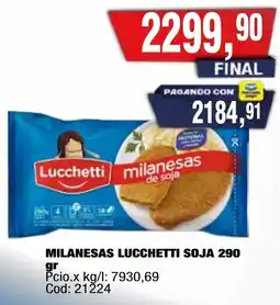 Maxiconsumo Lucchetti milanesas de soja oferta
