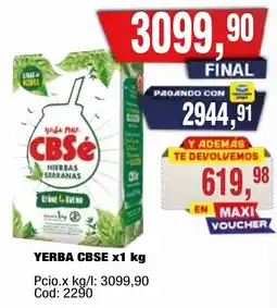 Maxiconsumo Cbsé yerba mate hierbas serranas oferta