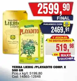 Maxiconsumo Yerba liebig playadito comp oferta