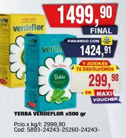 Maxiconsumo Verdeflor yerba verde oferta