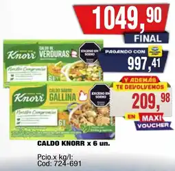Maxiconsumo Knorr caldo de verduras caldo sabor gallina oferta