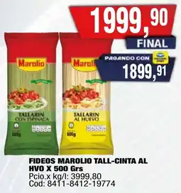 Maxiconsumo Marolio fideos tall-cinta oferta