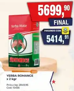 Maxiconsumo Romance yerba mate oferta