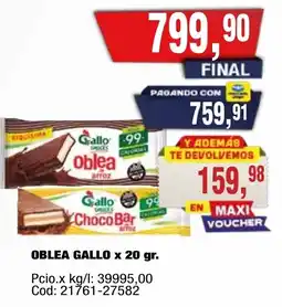 Maxiconsumo Oblea gallo oferta