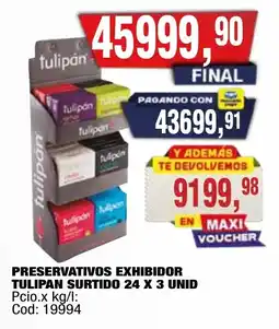Maxiconsumo Tulipán preservativos exhibidor oferta