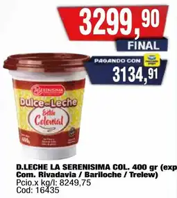 Maxiconsumo La serenisima dulce de leche colonial oferta