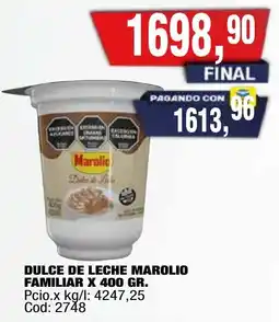 Maxiconsumo Marolio dulce de leche familiar oferta