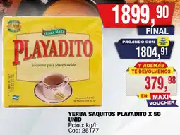Maxiconsumo Playadito saquitos para mate cocido oferta