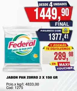 Maxiconsumo Federal jabón de lavar puro oferta