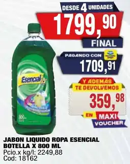 Maxiconsumo Esencial jabon liquido ropa oferta