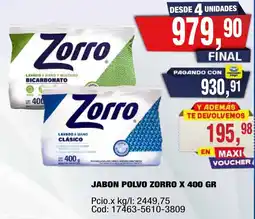 Maxiconsumo Zorro jabon polvo oferta
