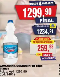 Maxiconsumo Querubin lavandina 1lt ropa blanca oferta