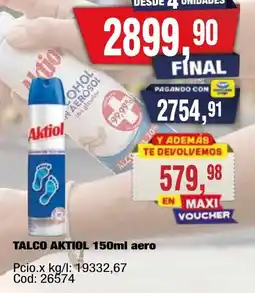 Maxiconsumo Aktiol talco 150ml aero oferta