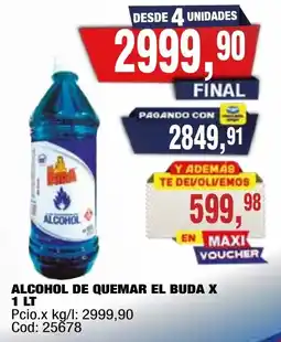 Maxiconsumo Buda alcohol de quemar oferta
