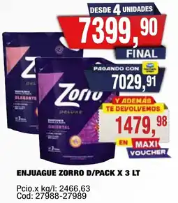 Maxiconsumo Zorro enjuague d/pack oferta