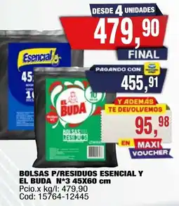 Maxiconsumo Esencial bolsas p/residuos el buda oferta