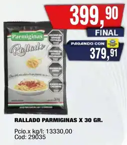 Maxiconsumo Parmiginas rallado oferta