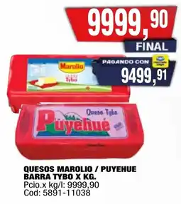 Maxiconsumo Marolio quesos tybo / puyehue oferta