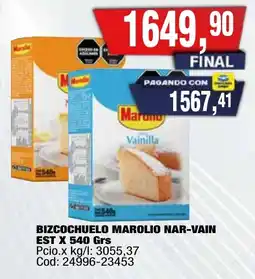 Maxiconsumo Marolio bizcochuelo nar-vain oferta