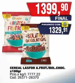 Maxiconsumo Lasfor cereal a.frut./bol.choc. oferta