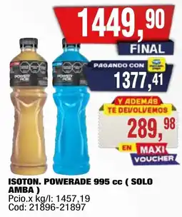 Maxiconsumo Isoton powerade 995 cc oferta