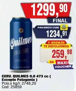 Maxiconsumo Quilmes sin alcohol oferta