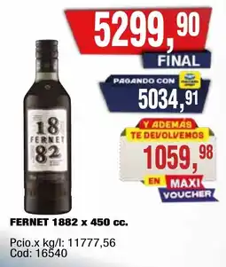 Maxiconsumo Fernet 1882 oferta