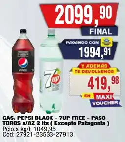 Maxiconsumo Pepsi black - 7up free oferta