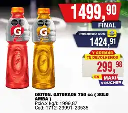 Maxiconsumo Gatorade isotónico oferta