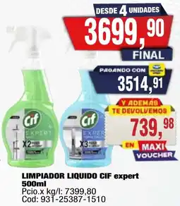 Maxiconsumo Cif limpiador liquido expert oferta