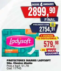 Maxiconsumo Ladysoft protectores diarios oferta