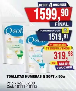 Maxiconsumo Q soft toallitas humedas oferta