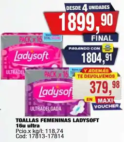 Maxiconsumo Ladysoft toallas femeninas ultra oferta