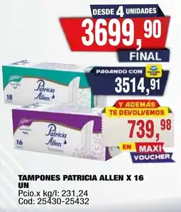 Maxiconsumo Patricia allen tampones oferta