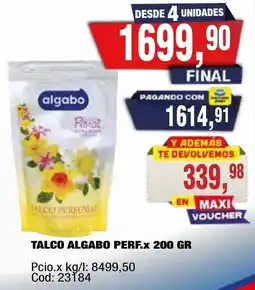 Maxiconsumo Algabo talco perfumado floral oferta