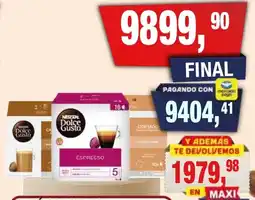 Maxiconsumo Nescafe Dolce Gusto espresso oferta