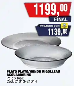 Maxiconsumo Rigolleau plato playo/hondo acquamarine oferta