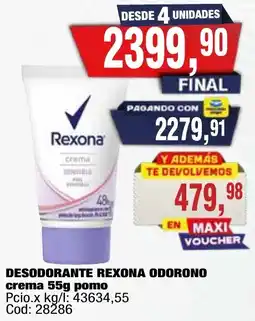 Maxiconsumo Rexona desodorante crema oferta