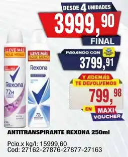Maxiconsumo Rexona antitranspirante oferta