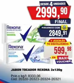 Maxiconsumo Rexona jabon tocadador oferta